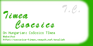 timea csocsics business card